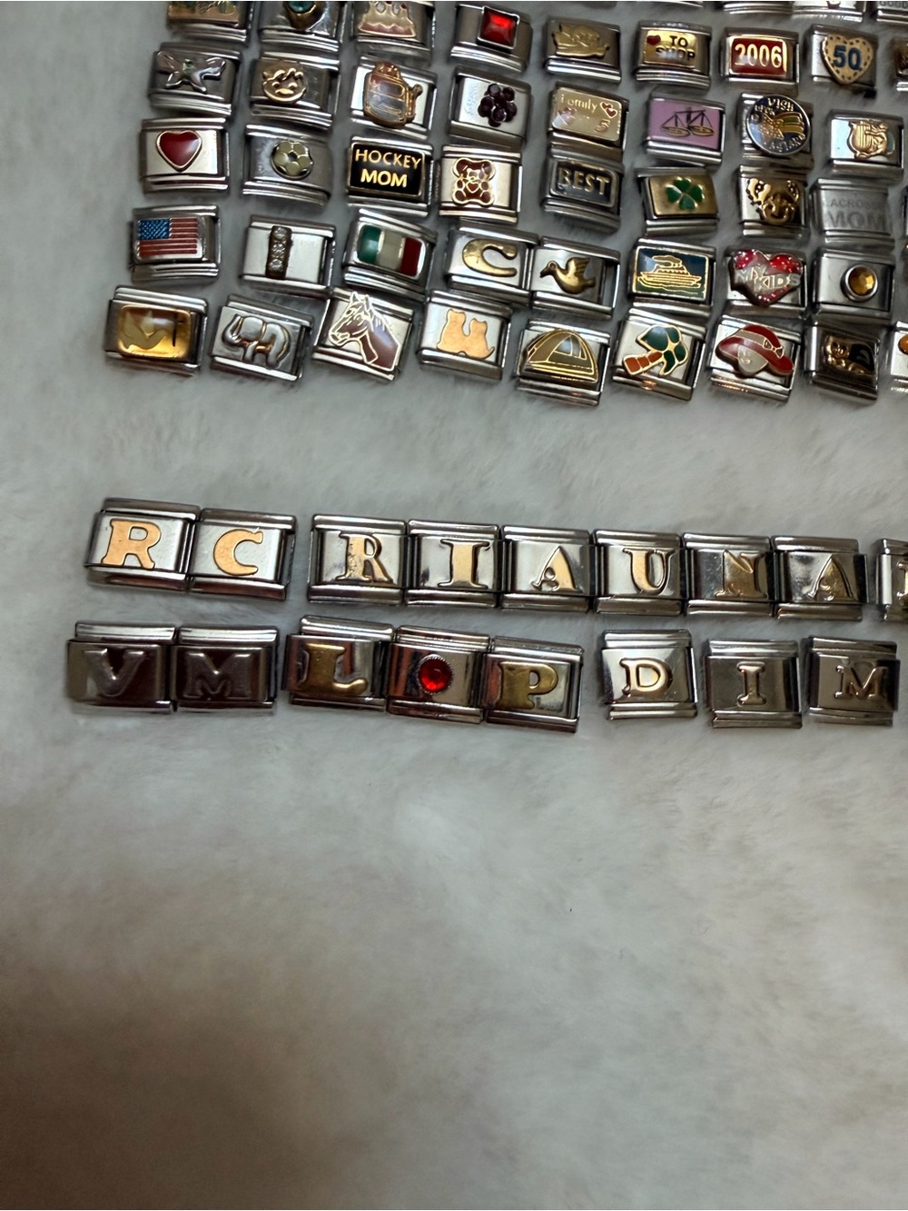 Vintage Y2K Italian Charm Bracelet Link Charms Stainless Steel Silver (2 for $20 - Picture 8 of 8